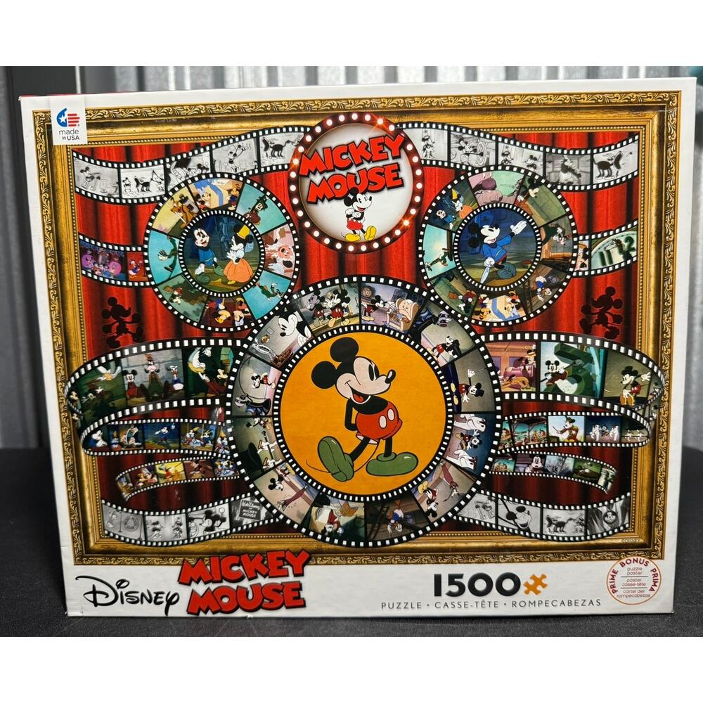 NIB Ceaco Disney Mickey and Minnie Mouse Movie Reel 1500 Piece Jigsaw Puzzle NEW